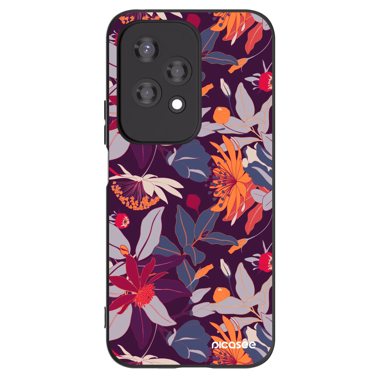 Picasee silikonový černý obal pro Honor 200 Lite - Purple Leaf