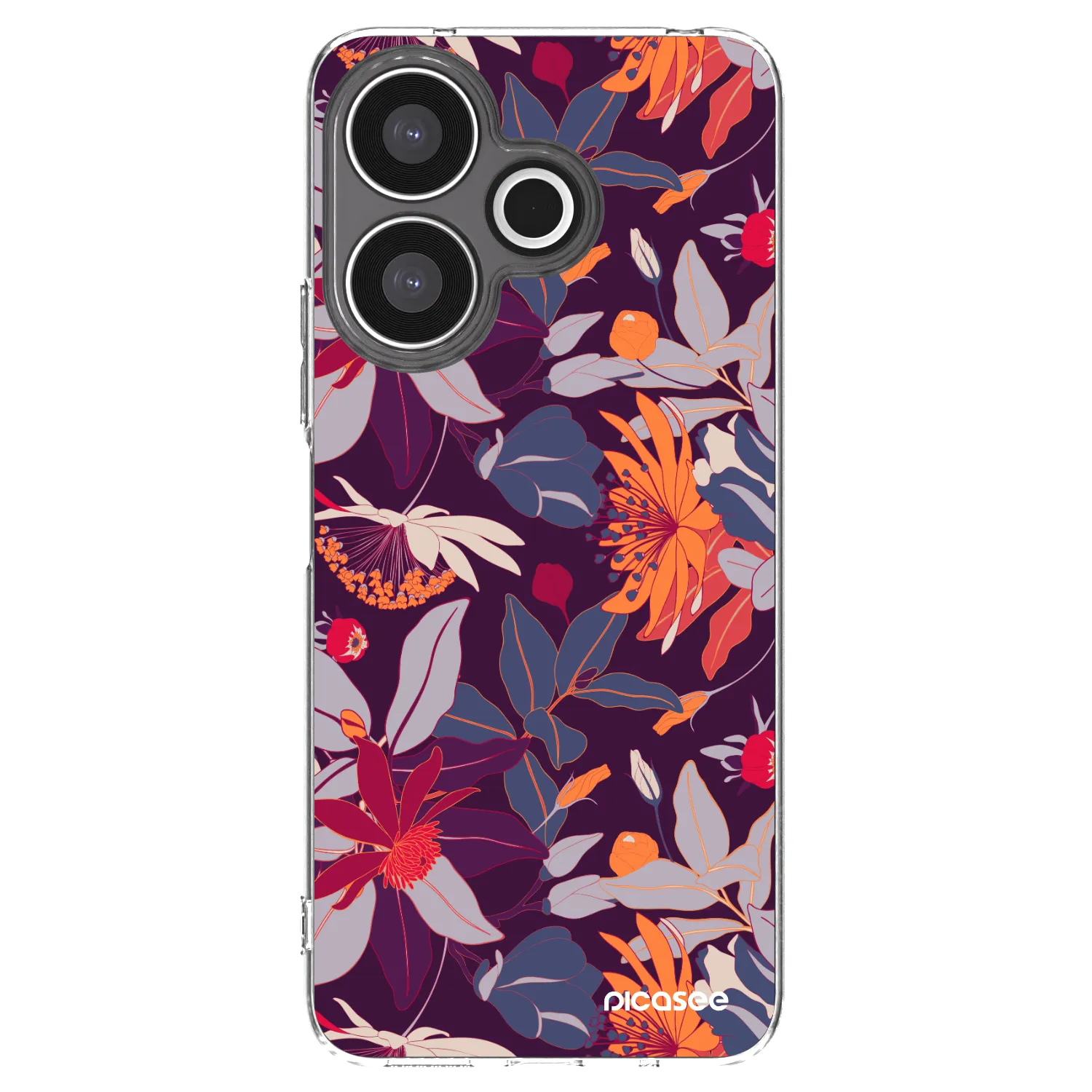 Picasee silikonový průhledný obal pro Xiaomi Redmi 13 4G - Purple Leaf