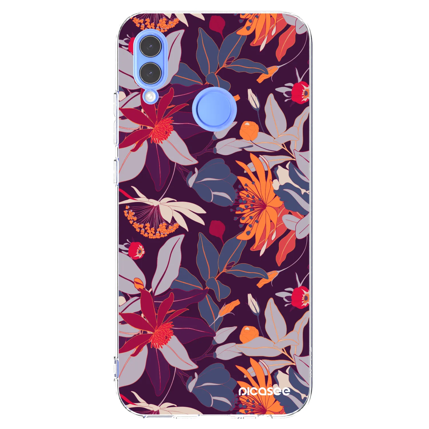 Picasee silikonový průhledný obal pro Honor 10 Lite - Purple Leaf