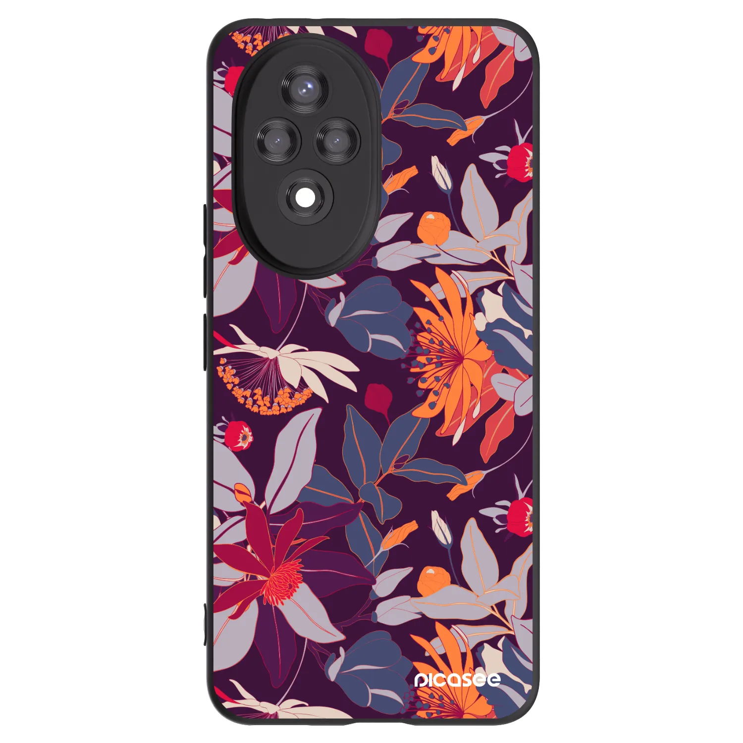 Picasee silikonový černý obal pro Honor 200 5G - Purple Leaf
