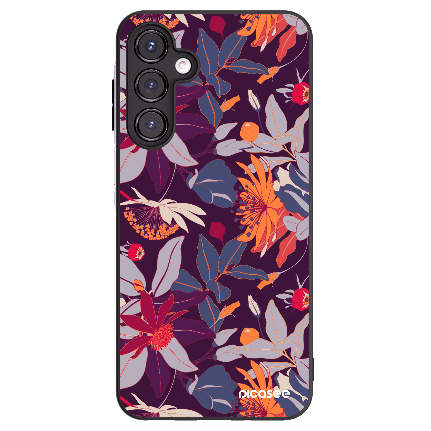 Picasee silikonový černý obal pro Samsung Galaxy A16 5G - Purple Leaf