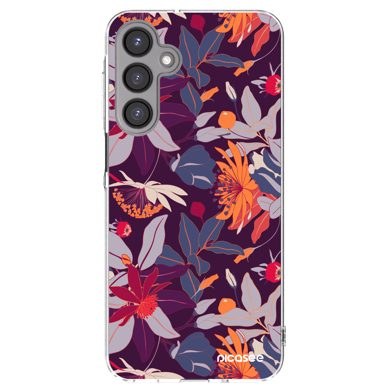 Picasee silikonový průhledný obal pro Samsung Galaxy A16 5G - Purple Leaf
