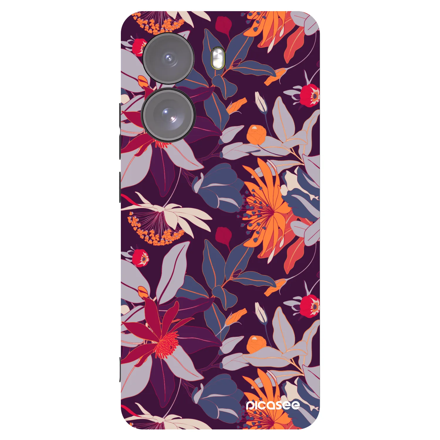 Picasee silikonový černý obal pro Xiaomi Poco X7 - Purple Leaf