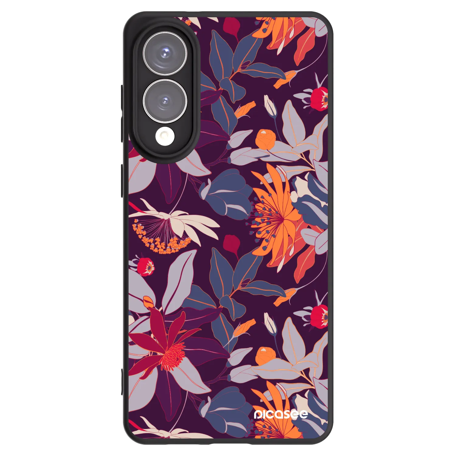 Picasee silikonový černý obal pro Samsung Galaxy S25 Edge 5G - Purple Leaf