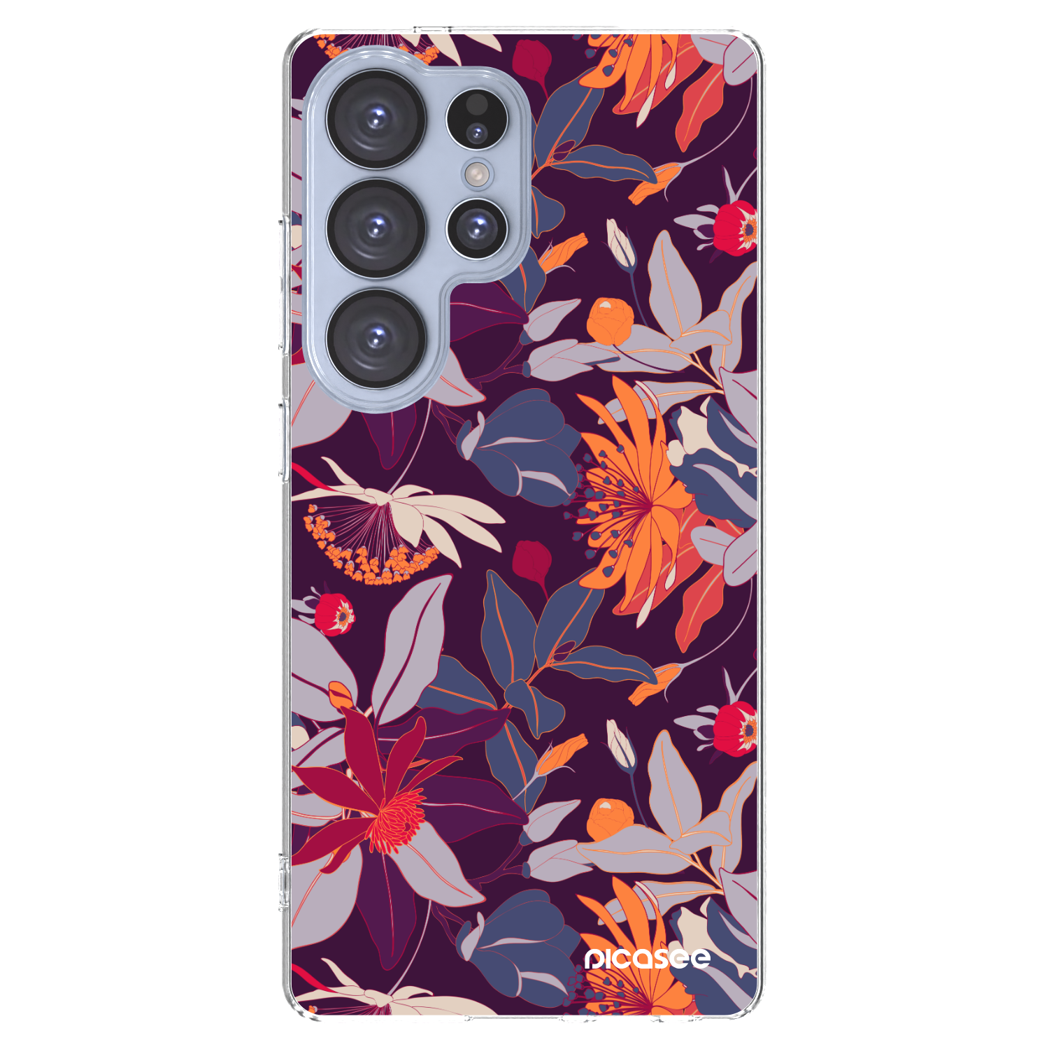 Picasee silikonový průhledný obal pro Samsung Galaxy S25 Ultra 5G - Purple Leaf