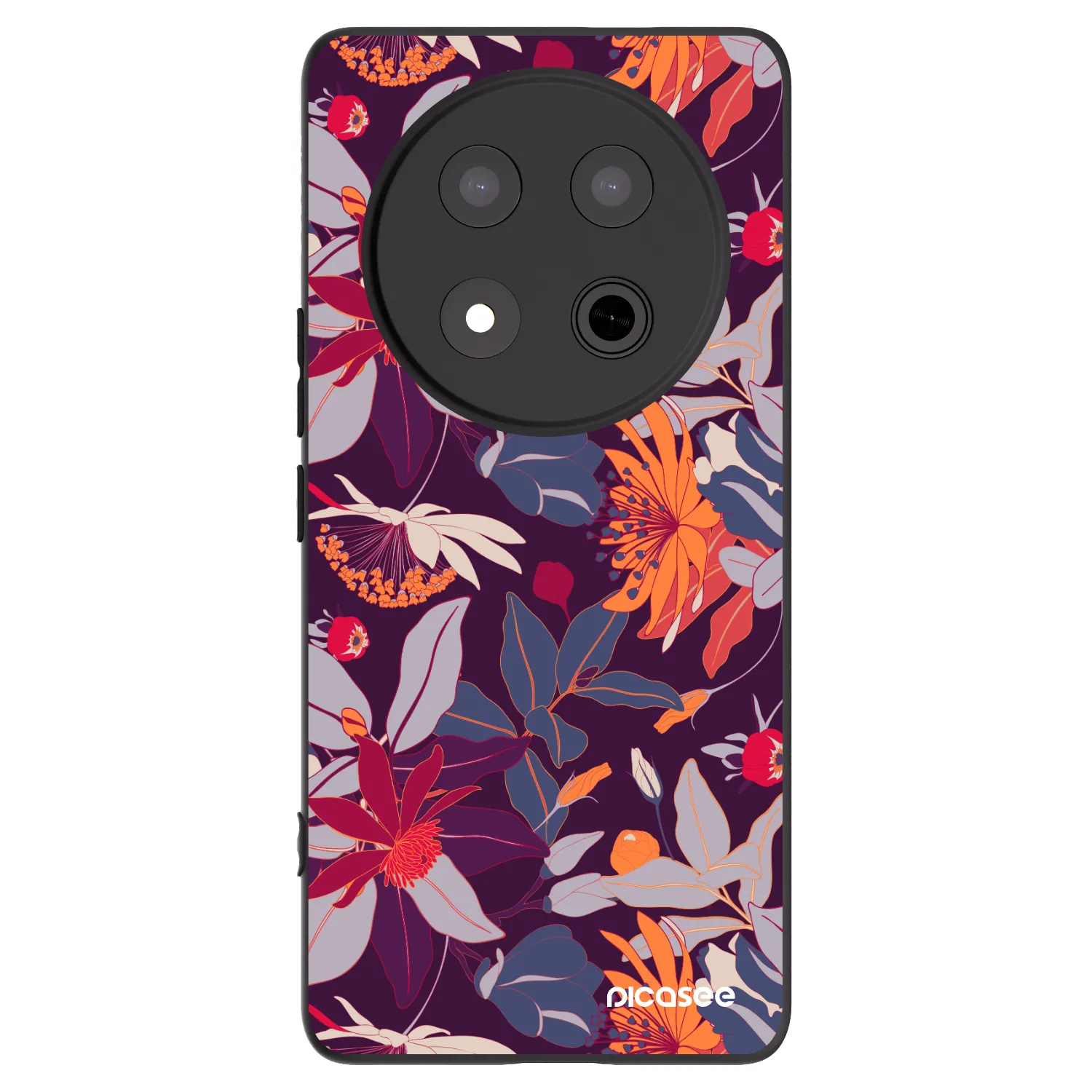 Picasee silikonový černý obal pro Honor Magic7 Lite 5G - Purple Leaf