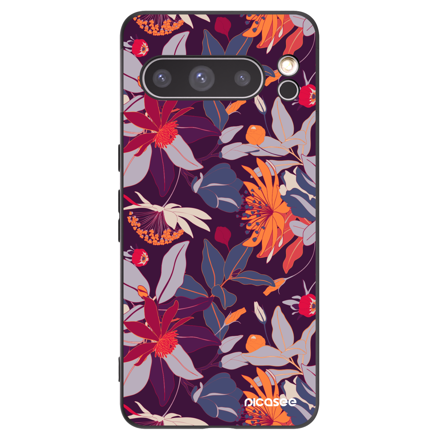 Picasee silikonový černý obal pro Google Pixel 8 Pro - Purple Leaf