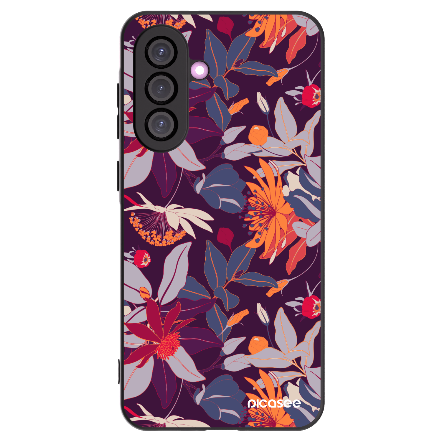 Picasee silikonový černý obal pro Samsung Galaxy A36 5G - Purple Leaf