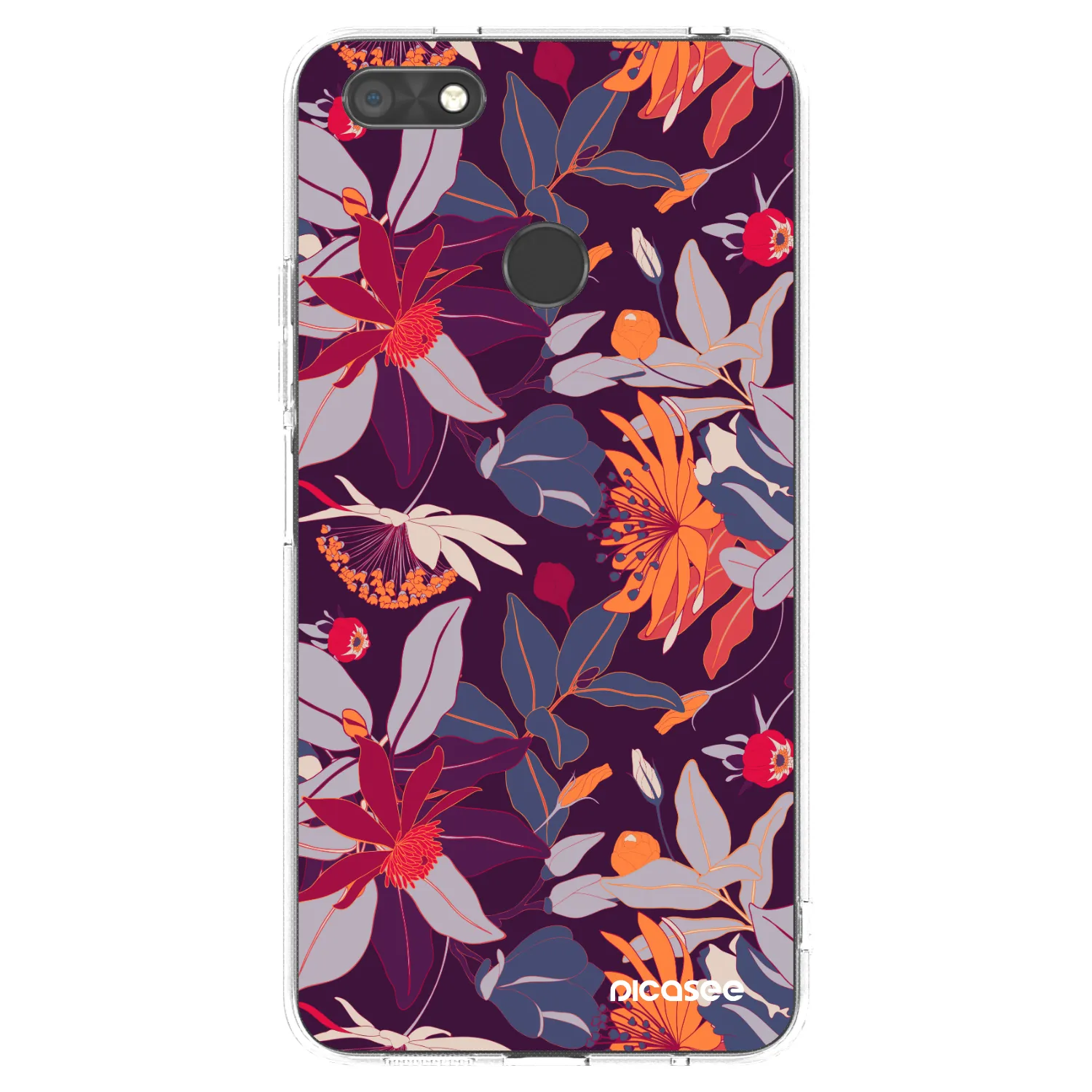 Picasee silikonový průhledný obal pro Huawei P9 Lite Mini - Purple Leaf