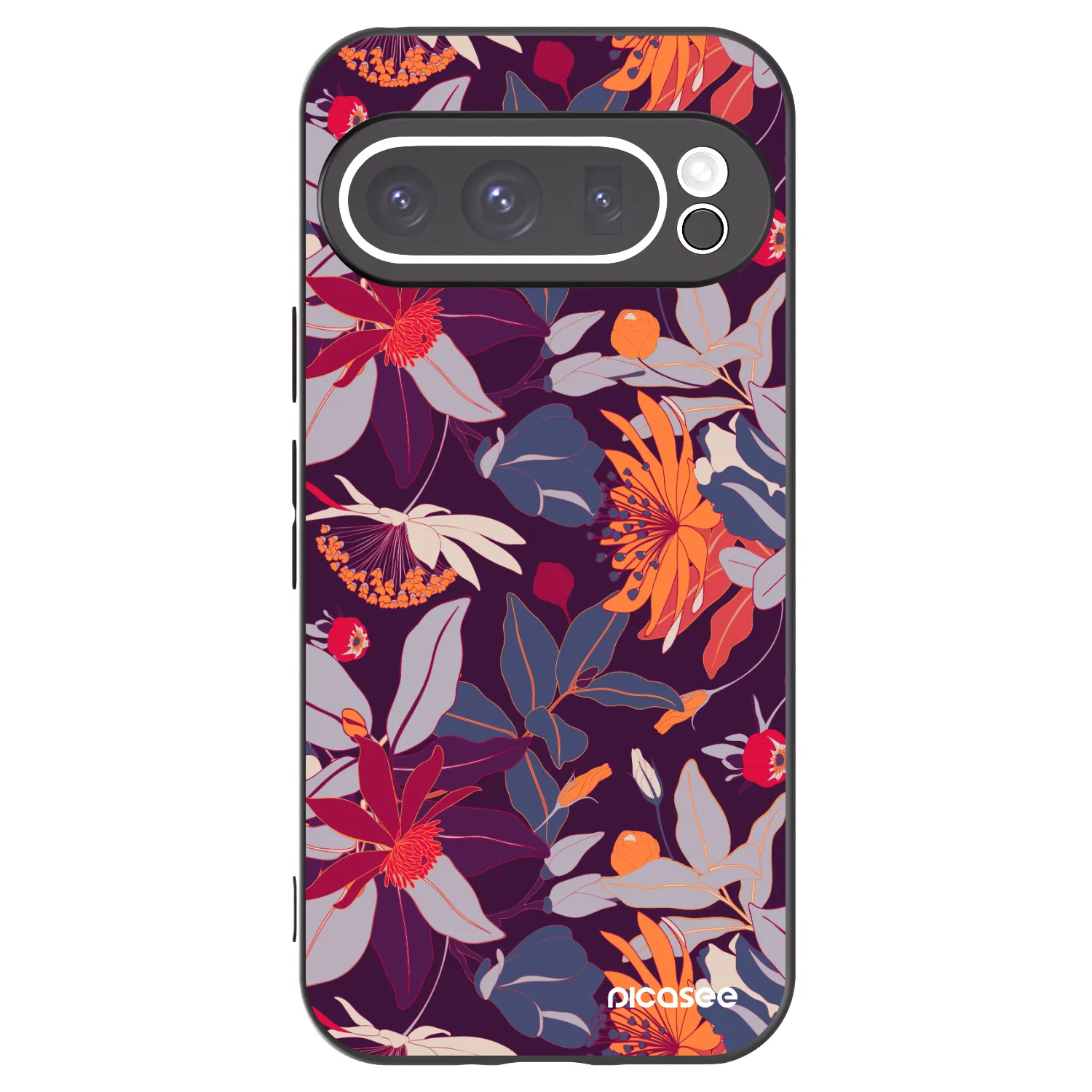 Picasee silikonový černý obal pro Google Pixel 9 Pro - Purple Leaf