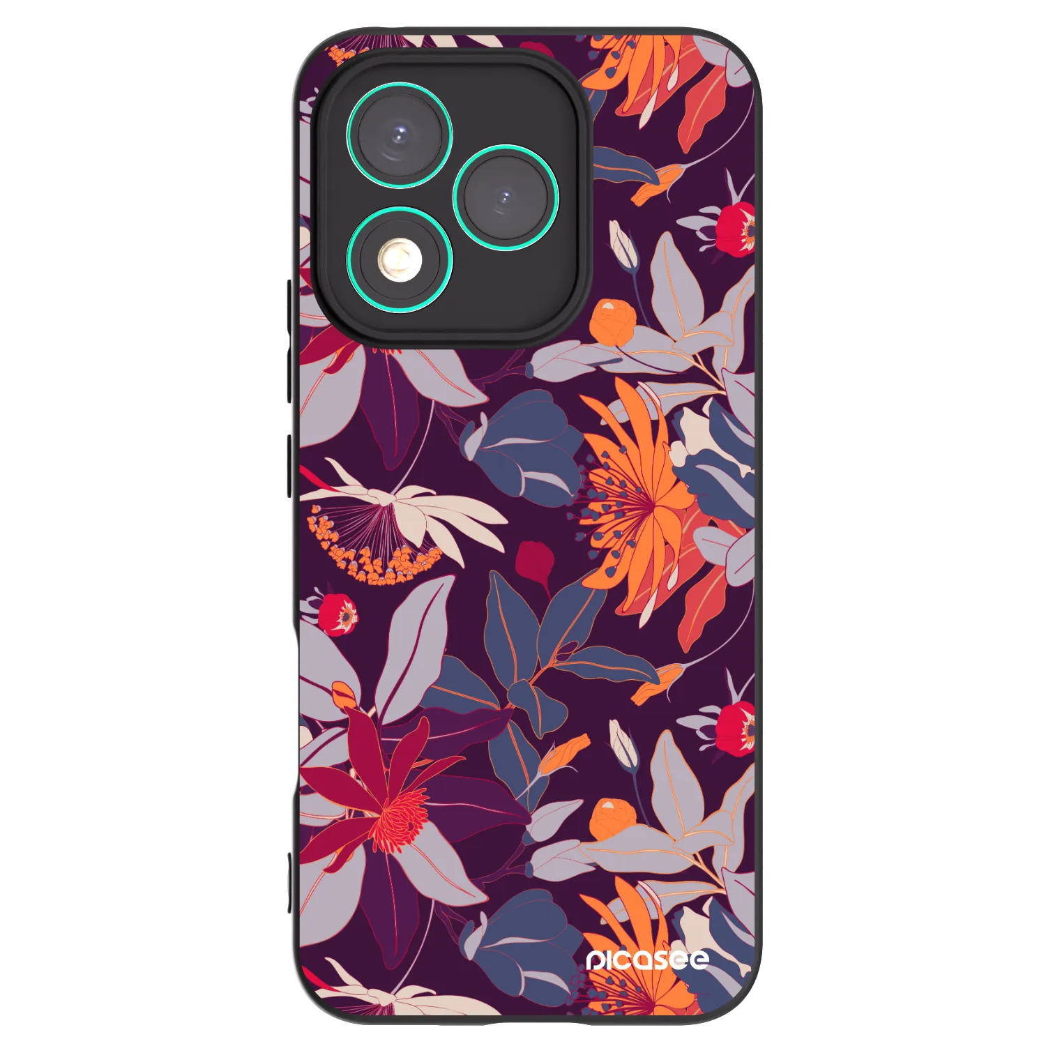 Picasee silikonový černý obal pro Honor 400 Lite 5G - Purple Leaf