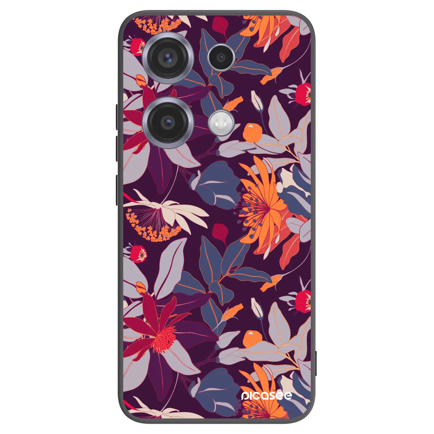 Picasee silikonový černý obal pro Xiaomi Redmi Note 14S - Purple Leaf