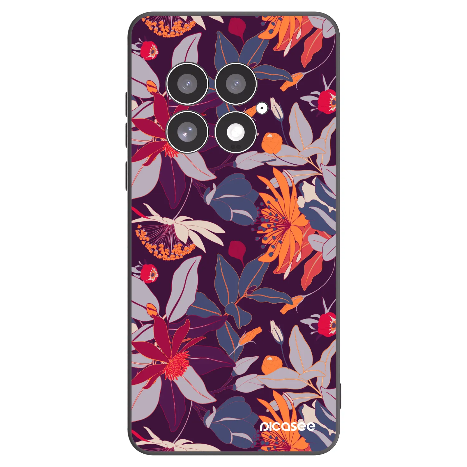 Picasee silikonový černý obal pro OnePlus 13 5G - Purple Leaf