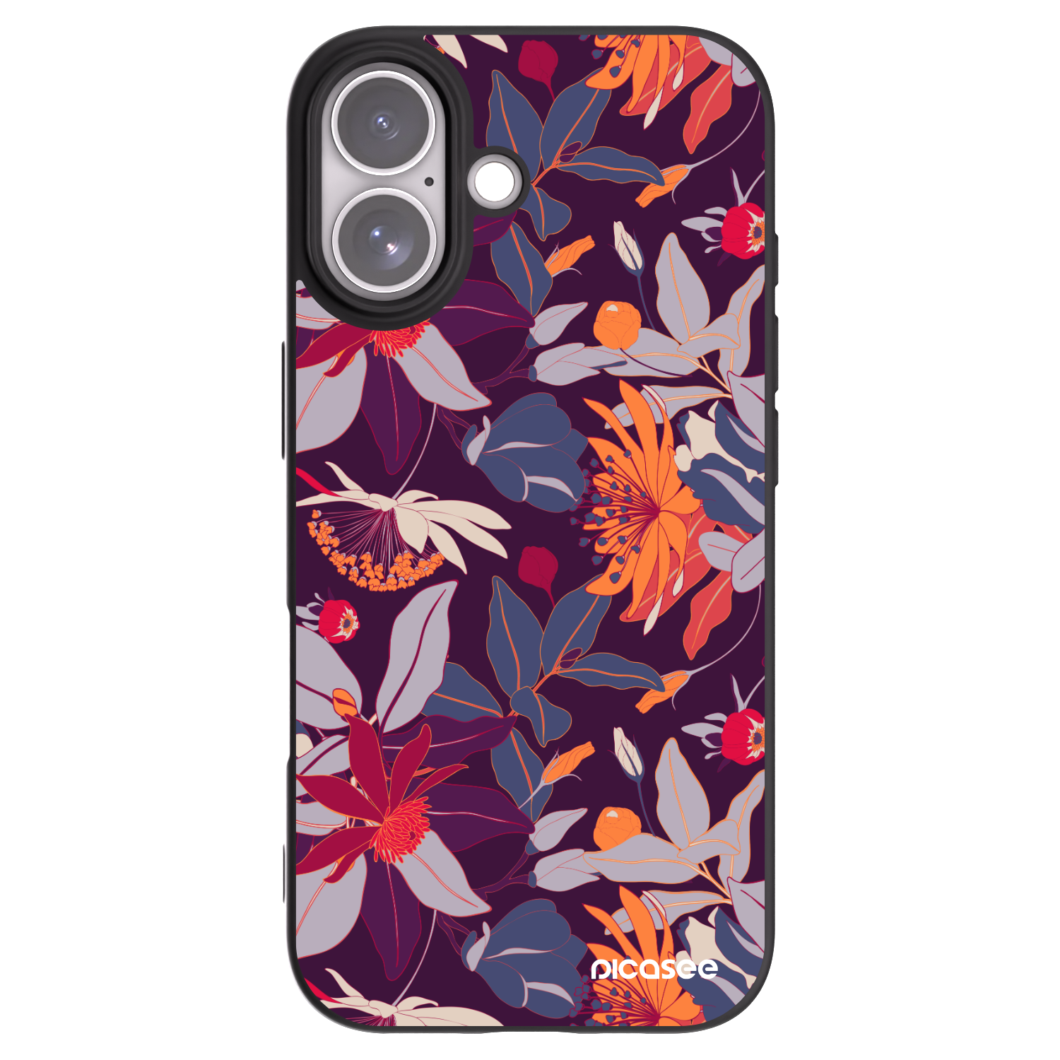 Picasee silikonový černý obal pro Apple iPhone 17 - Purple Leaf