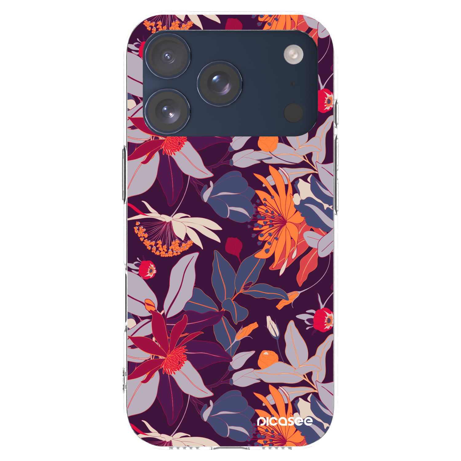 Picasee silikonový průhledný obal pro Apple iPhone 17 Pro - Purple Leaf