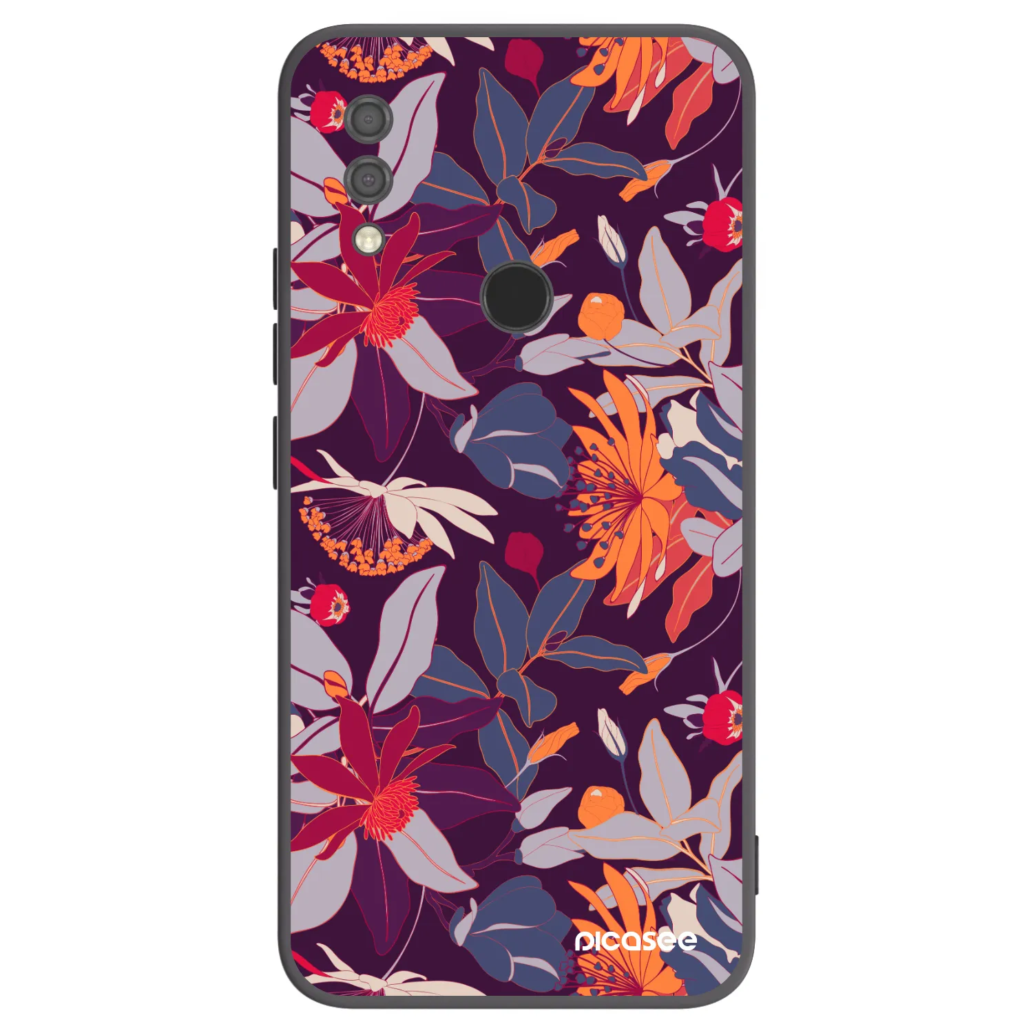 Picasee silikonový černý obal pro Xiaomi Redmi 7 - Purple Leaf