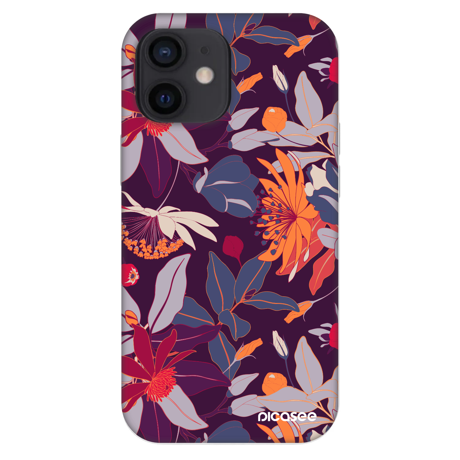 Picasee Fashion Case pro Apple iPhone 12 mini - Purple Leaf
