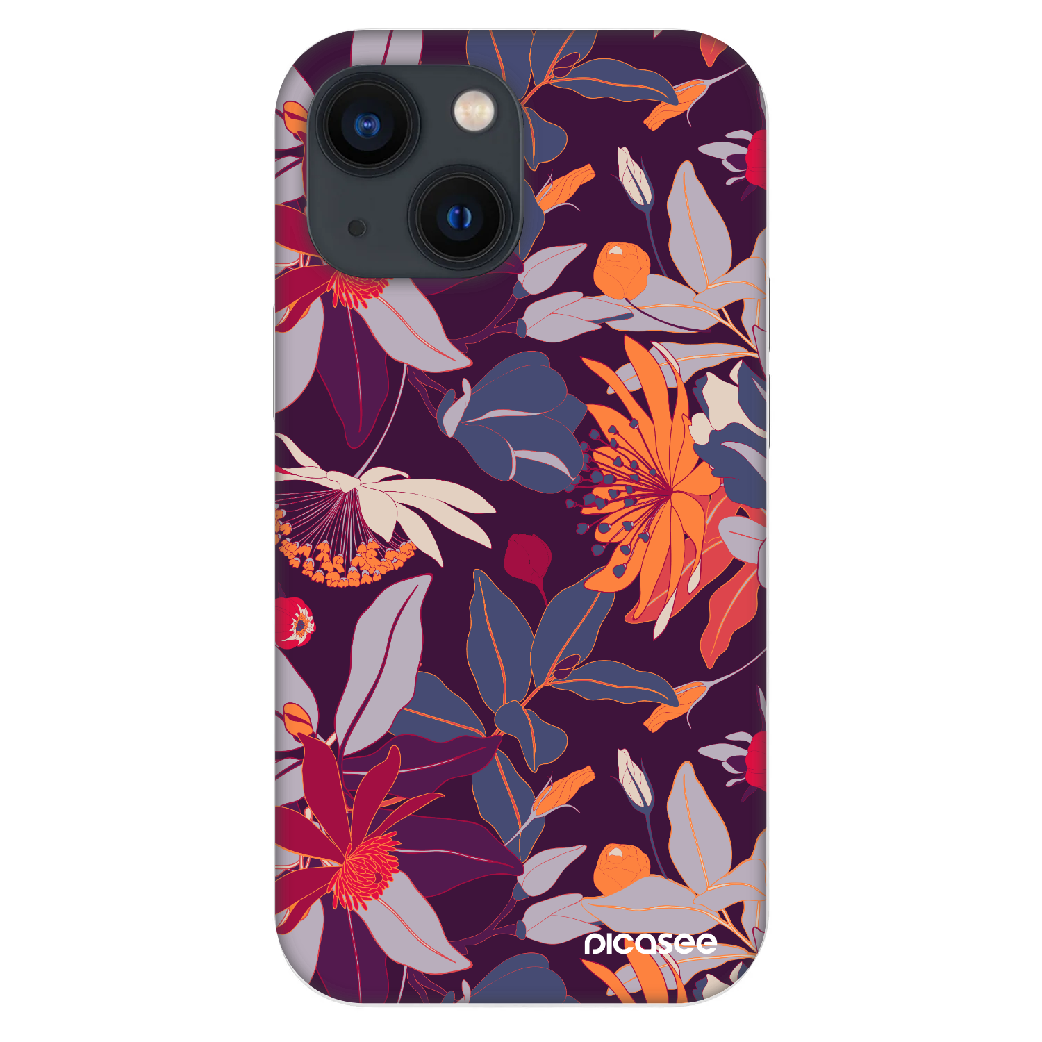 Picasee Fashion Case pro Apple iPhone 13 mini - Purple Leaf