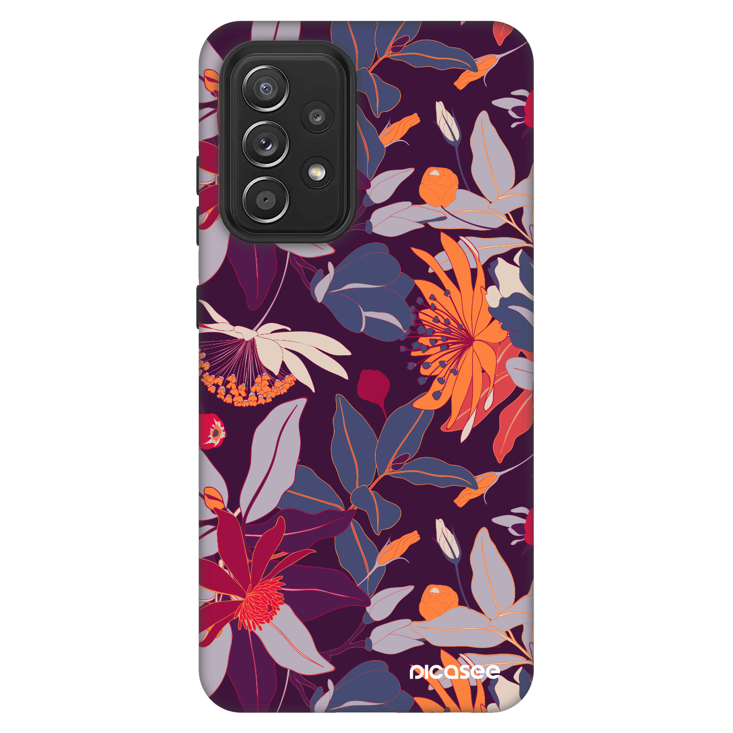 Picasee Fashion Case pro Samsung Galaxy A52 5G A525F - Purple Leaf