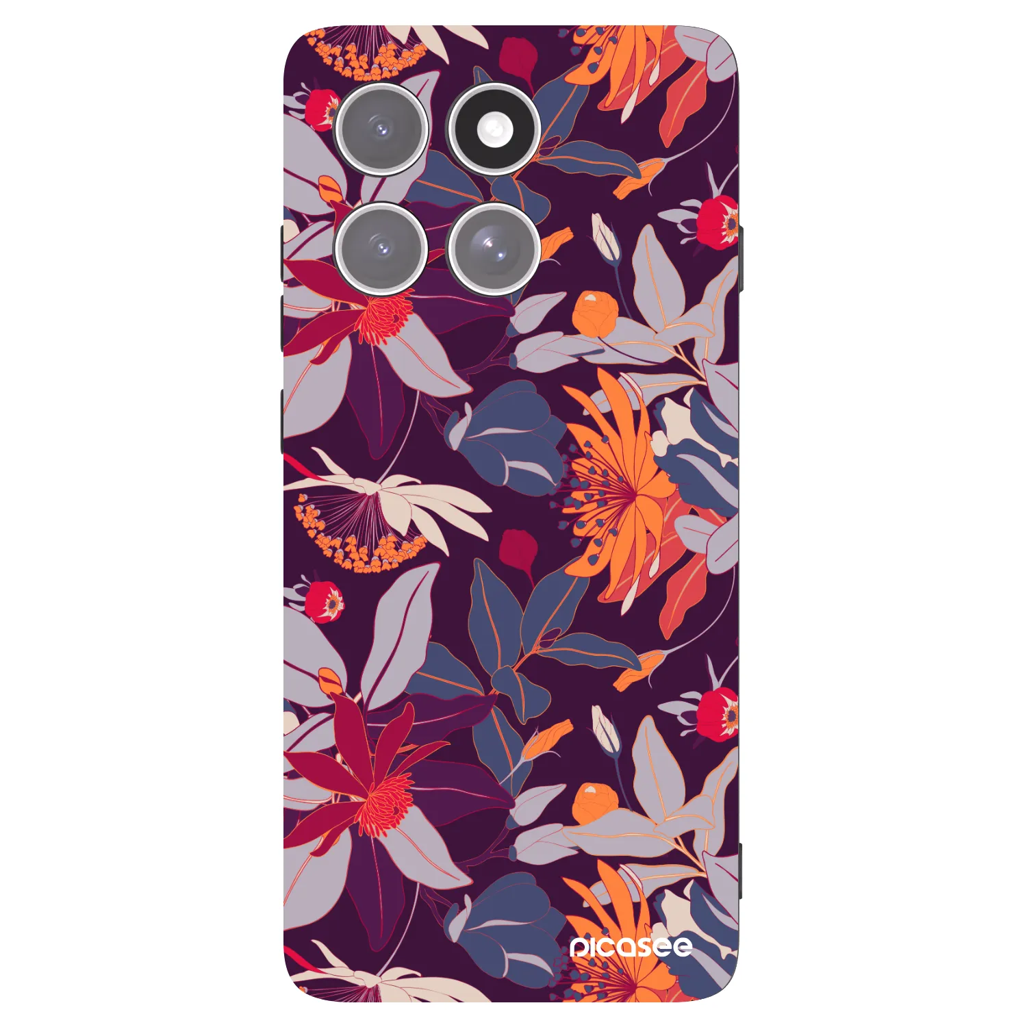 Picasee silikonový černý obal pro Motorola Edge 60 Pro - Purple Leaf