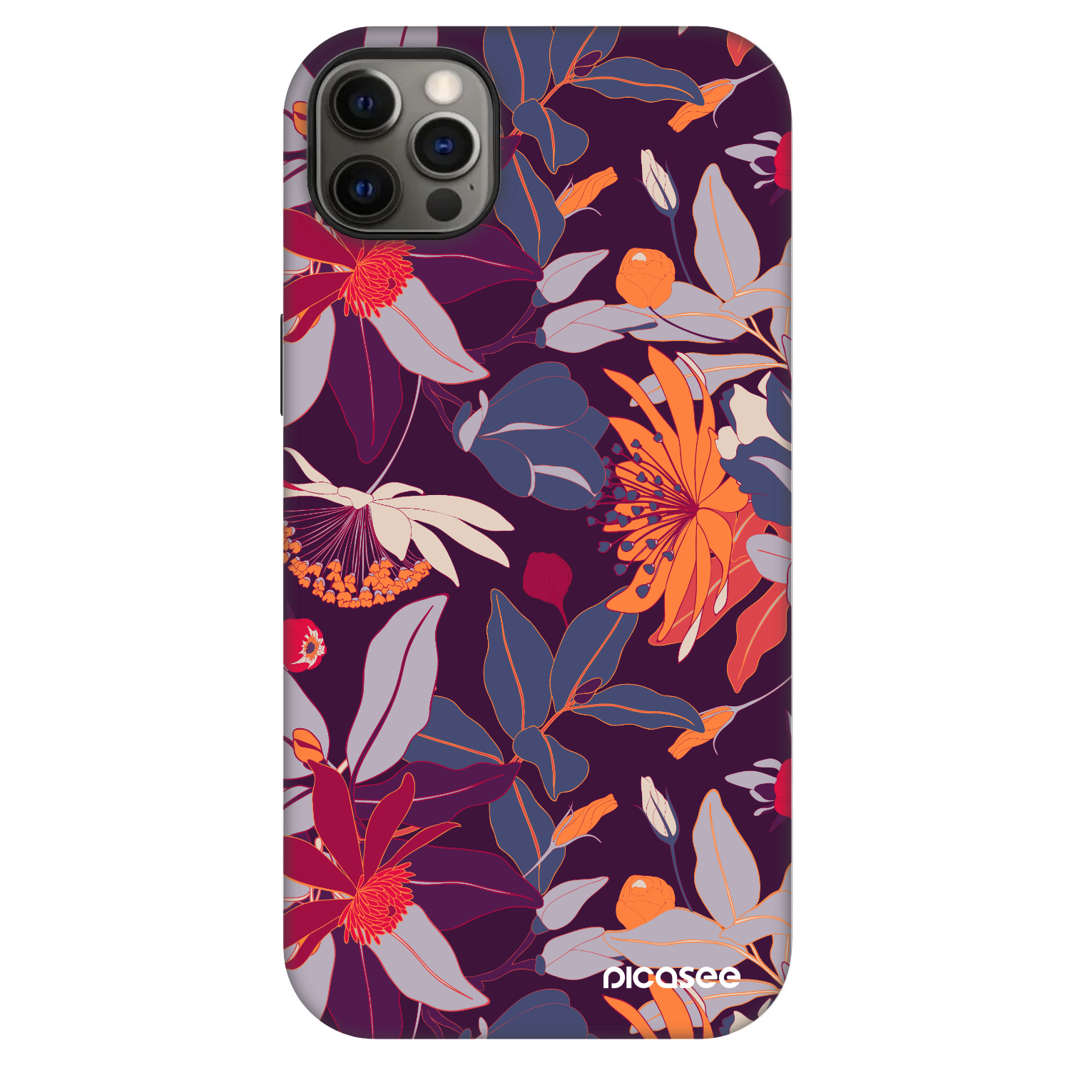 Picasee Fashion Case MagSafe Apple iPhone 12 Pro Max - Purple Leaf