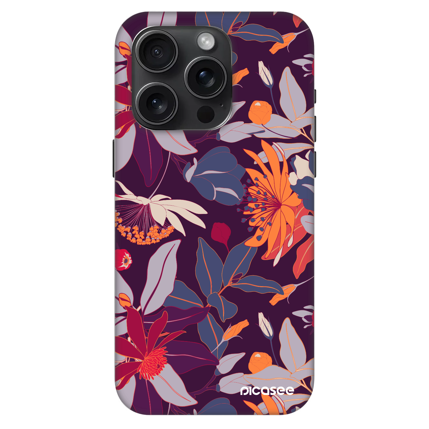 Picasee Fashion Case MagSafe Apple iPhone 15 Pro - Purple Leaf