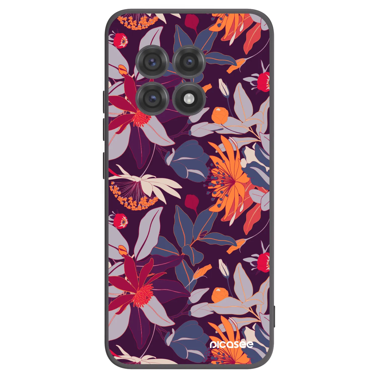 Picasee silikonový černý obal pro OnePlus 13R 5G - Purple Leaf