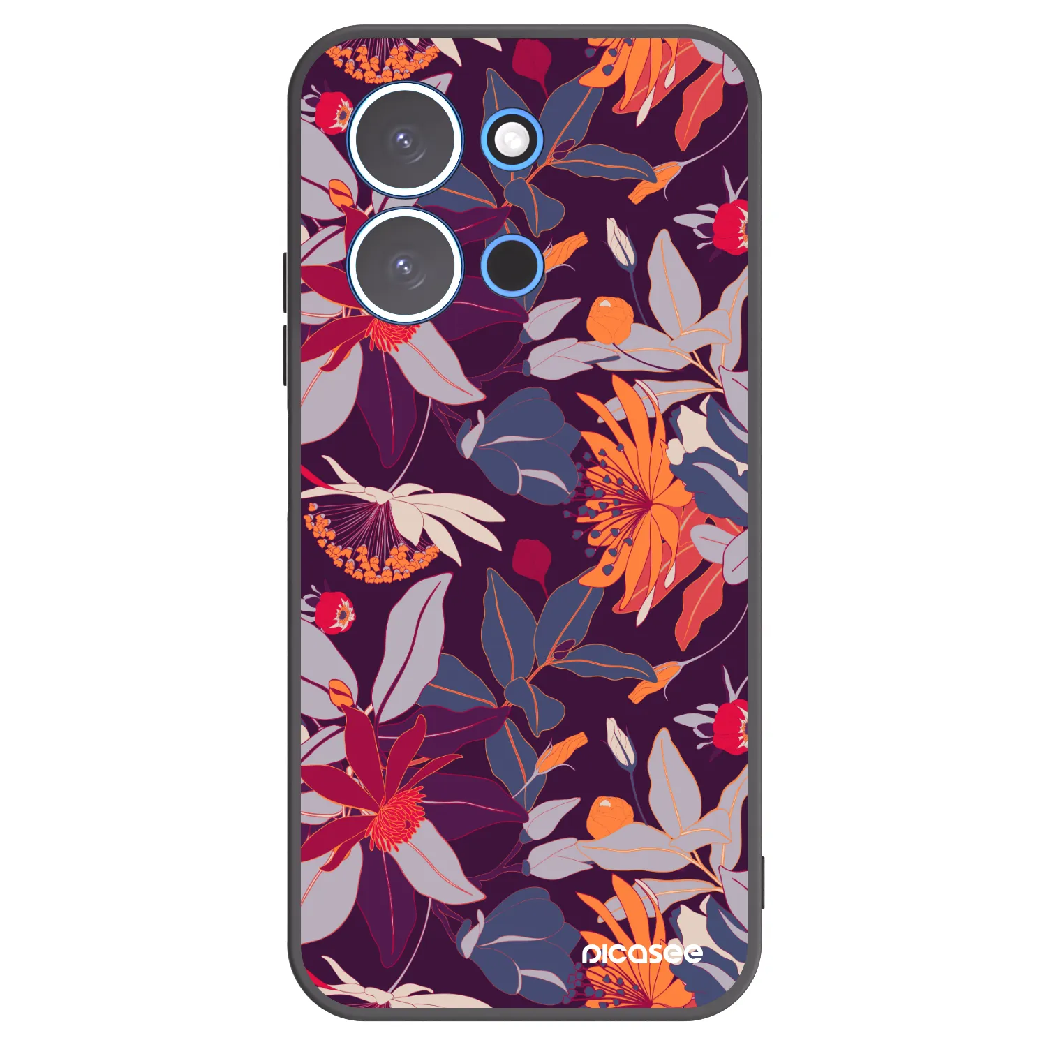 Picasee silikonový černý obal pro Xiaomi Redmi 15C 4G - Purple Leaf
