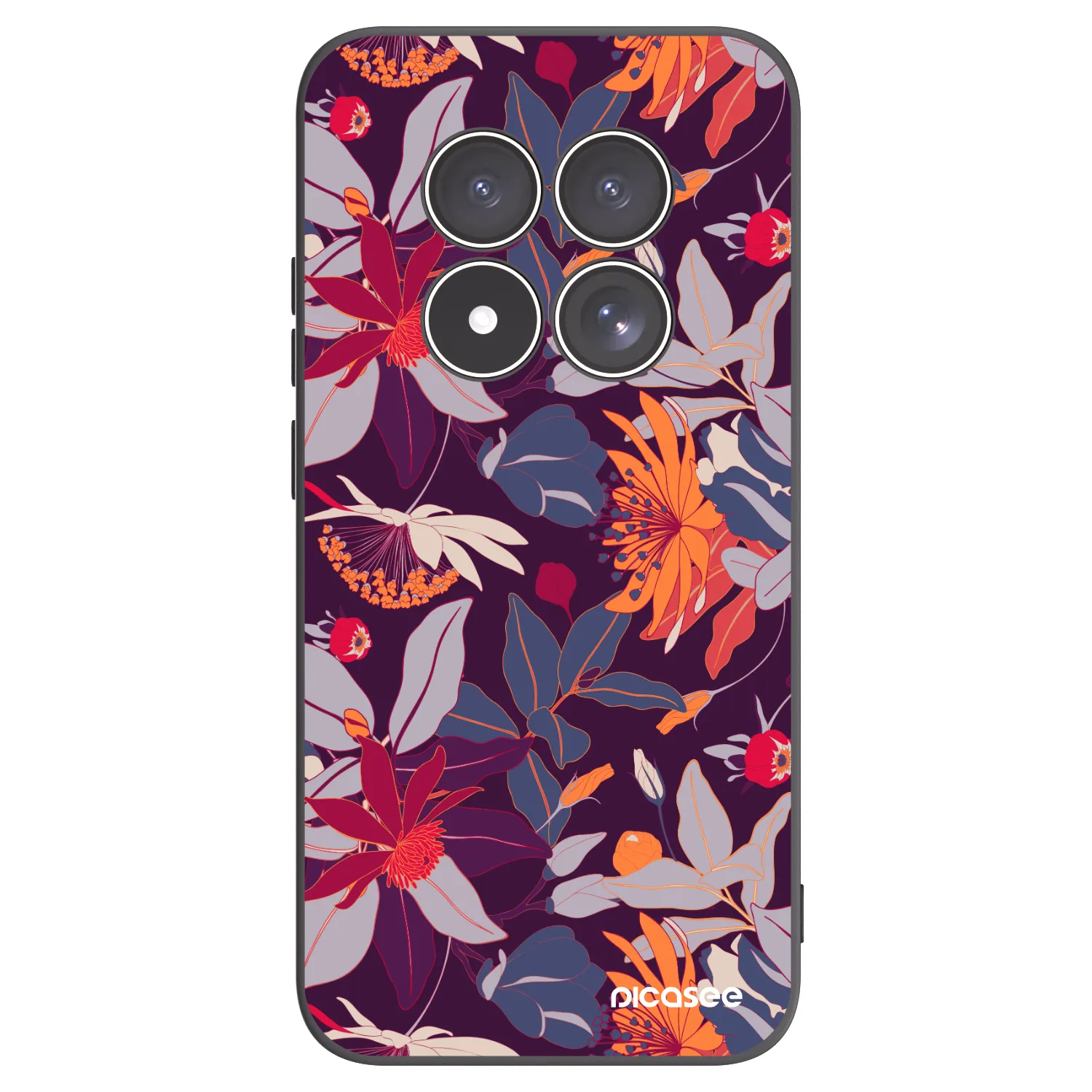 Picasee silikonový černý obal pro Xiaomi Redmi Note 15 Pro 4G - Purple Leaf