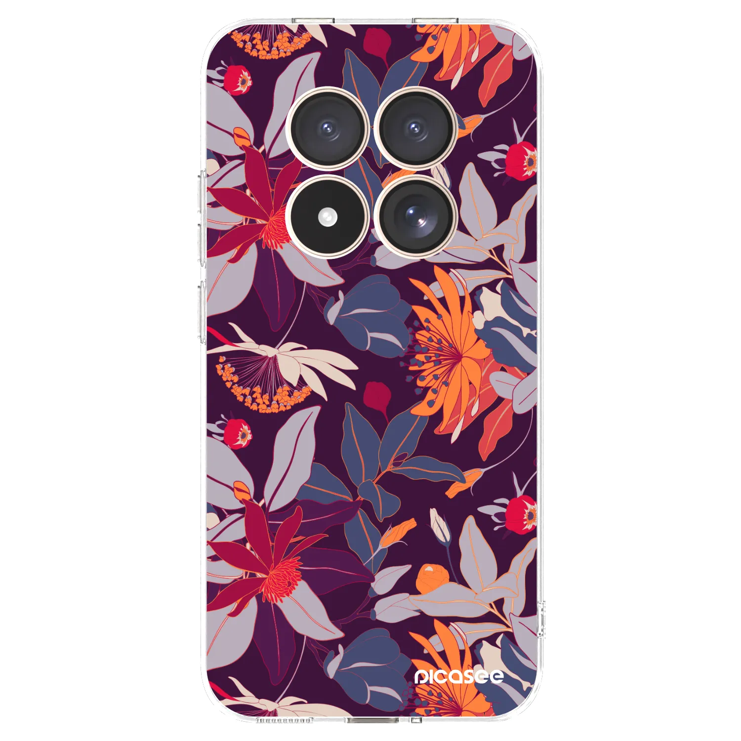 Picasee silikonový průhledný obal pro Xiaomi Redmi Note 15 Pro 4G - Purple Leaf