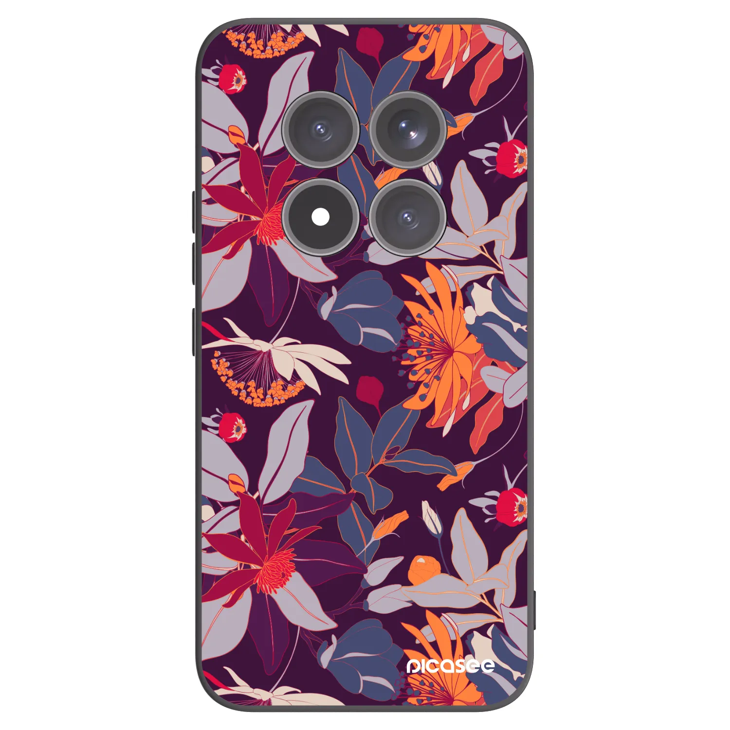 Picasee silikonový černý obal pro Xiaomi Redmi Note 15 Pro+ - Purple Leaf
