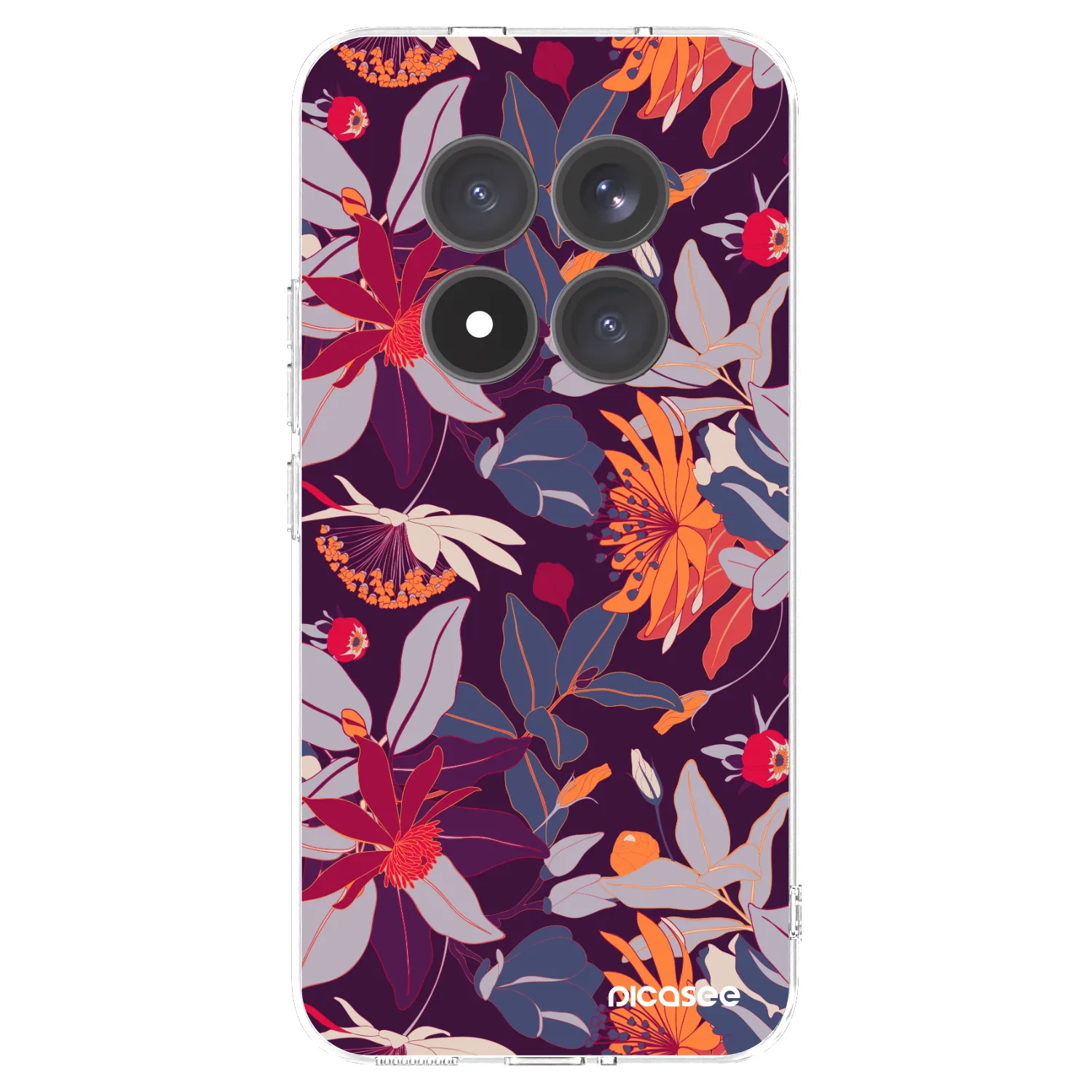 Picasee silikonový průhledný obal pro Xiaomi Redmi Note 15 Pro+ - Purple Leaf