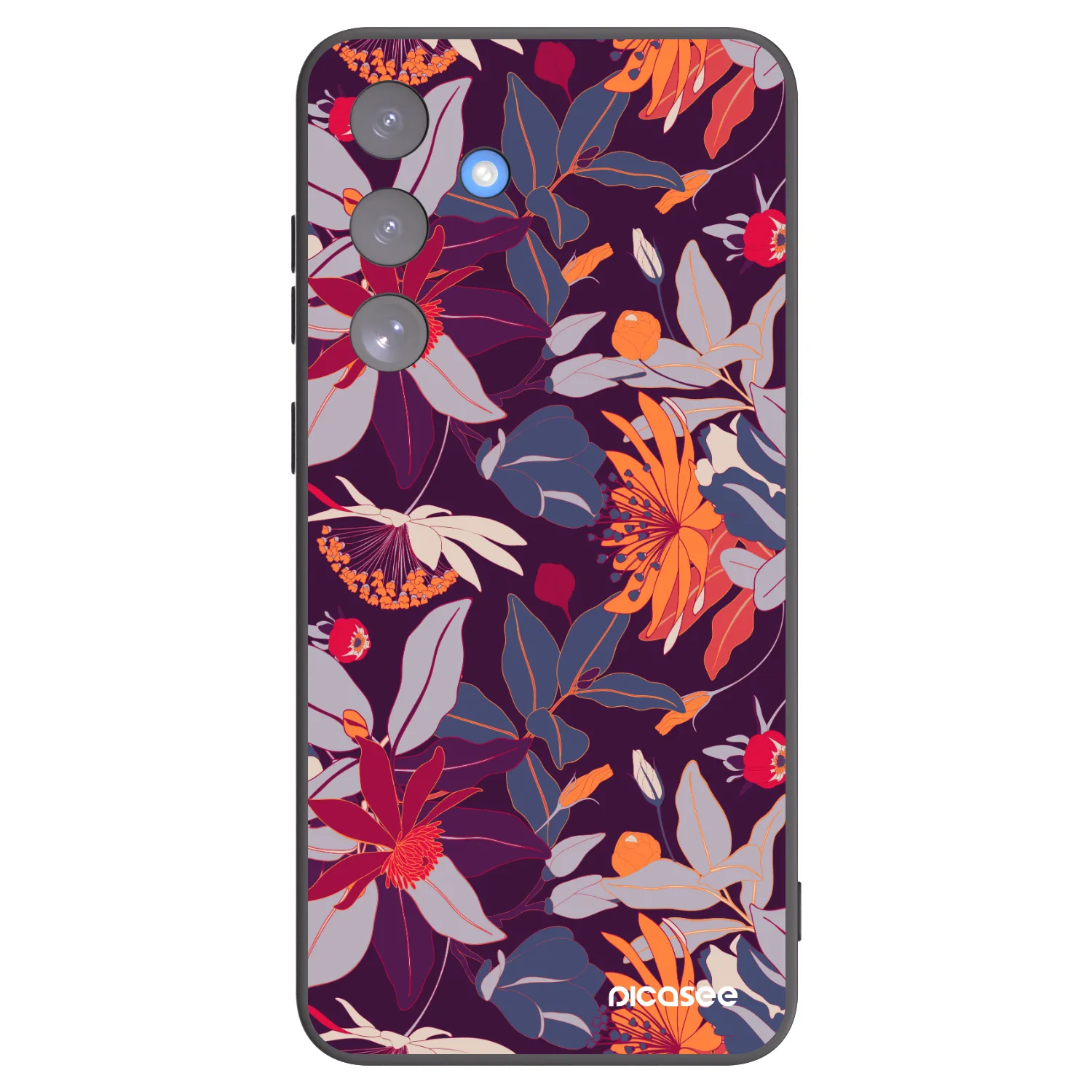 Picasee silikonový černý obal pro Samsung Galaxy S25 FE 5G - Purple Leaf