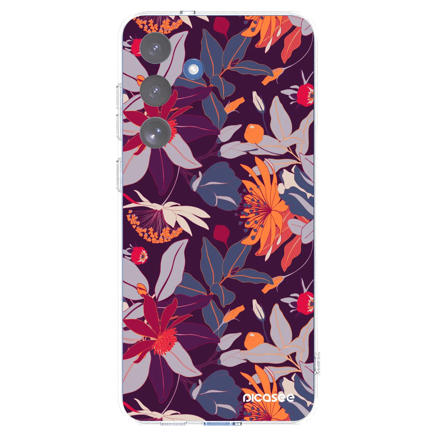 Picasee silikonový průhledný obal pro Samsung Galaxy S25 FE 5G - Purple Leaf