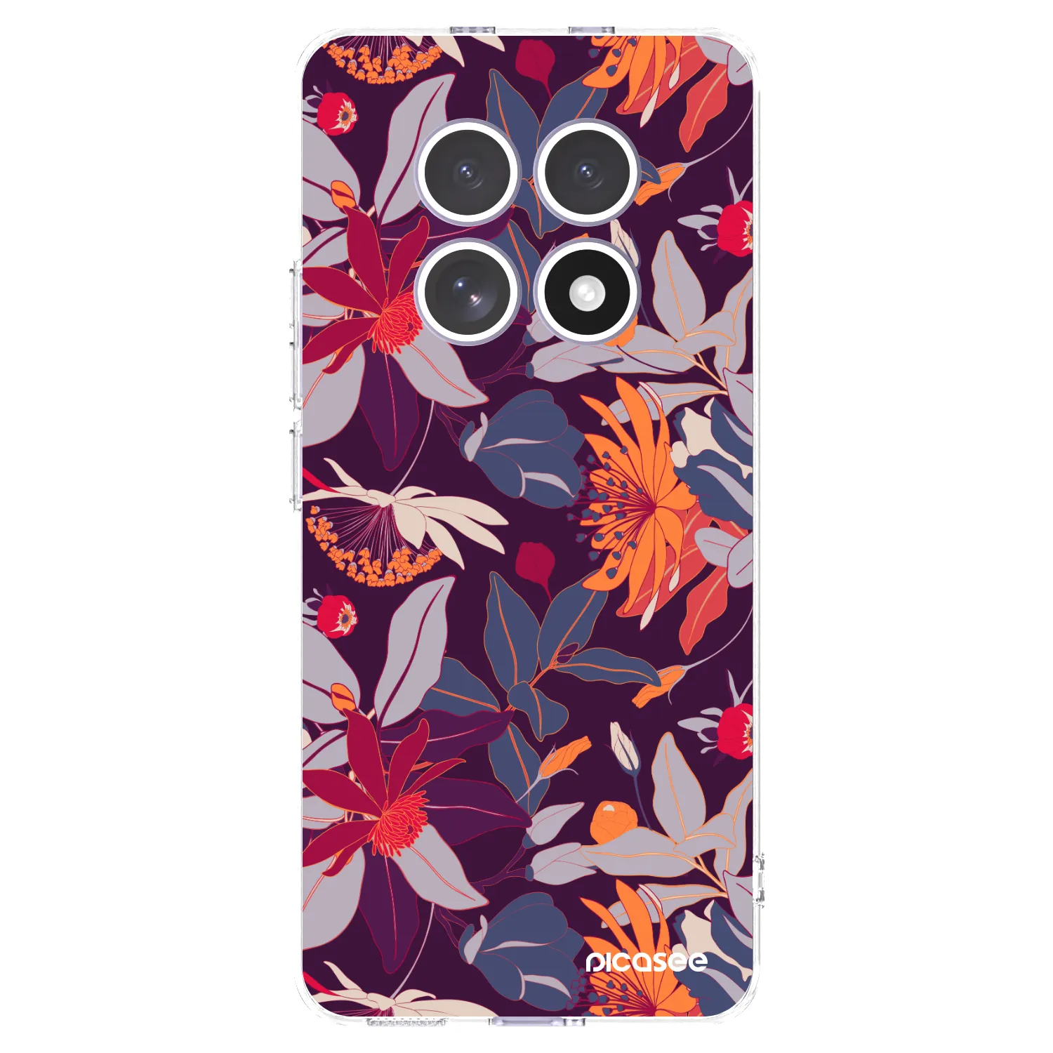 Picasee silikonový průhledný obal pro Xiaomi Redmi Note 15 - Purple Leaf