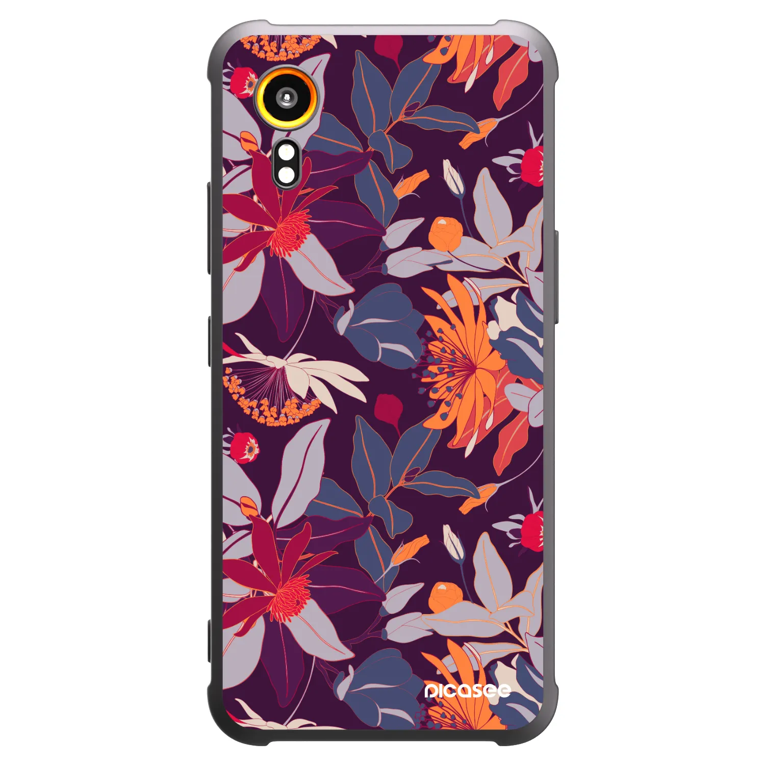 Picasee silikonový černý obal pro Samsung Galaxy Xcover 7 - Purple Leaf