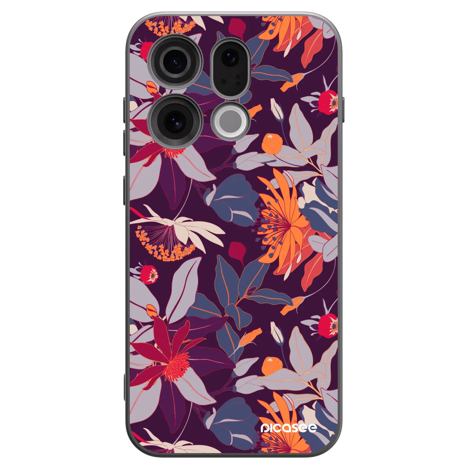 Picasee silikonový černý obal pro OPPO Find X9 - Purple Leaf