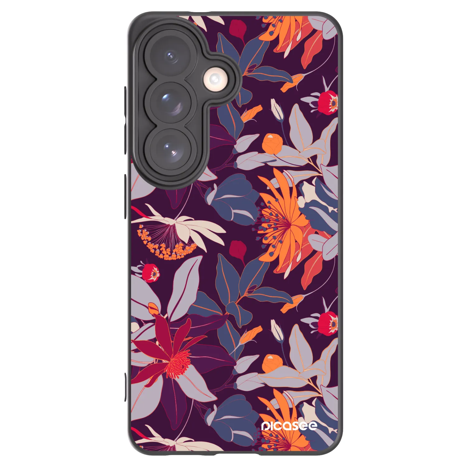 Picasee silikonový černý obal pro Samsung Galaxy S26 - Purple Leaf