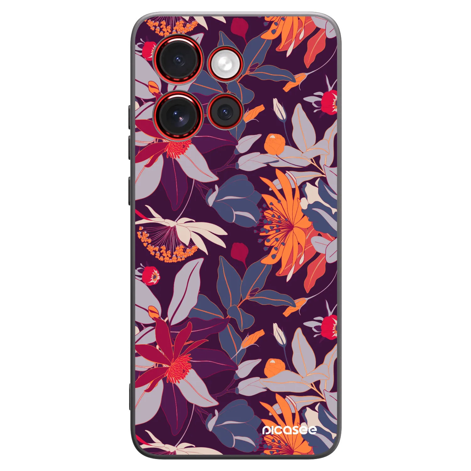 Picasee silikonový černý obal pro Motorola Edge 60 Neo 5G - Purple Leaf