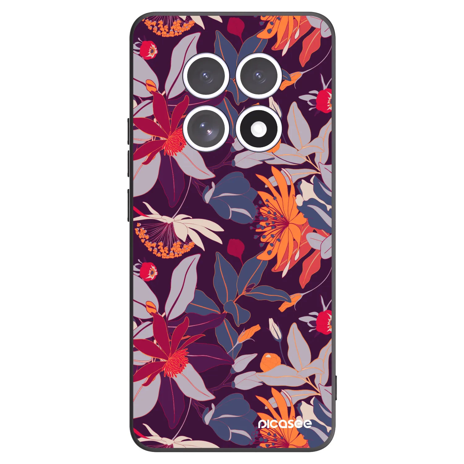 Picasee silikonový černý obal pro Xiaomi Redmi Note 15 5G - Purple Leaf