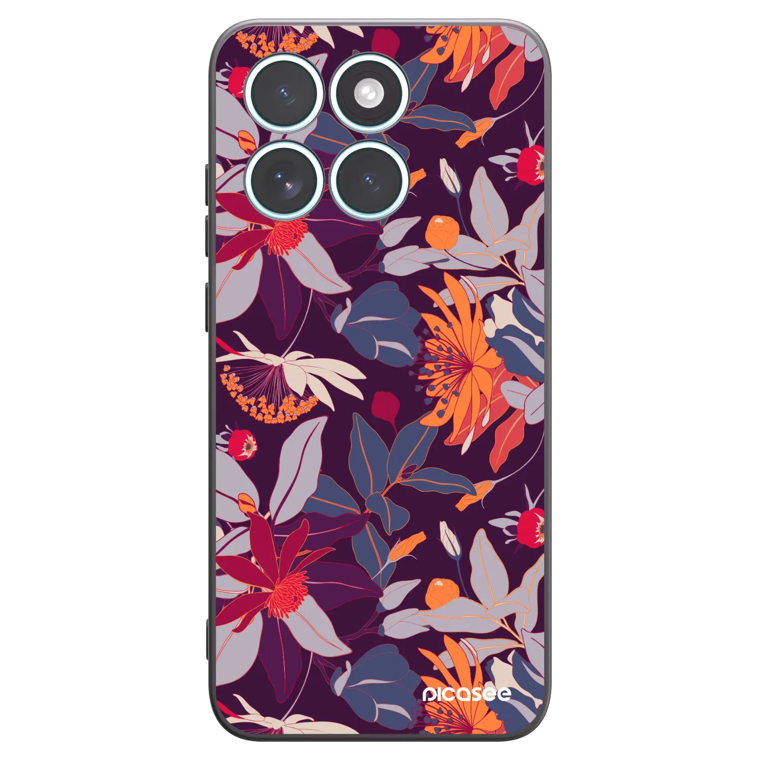 Picasee silikonový černý obal pro Motorola Edge 70 Fusion - Purple Leaf