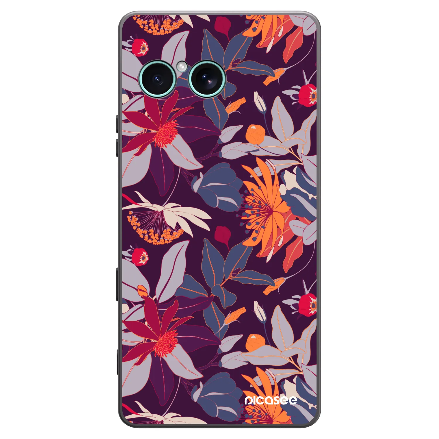 Picasee silikonový černý obal pro Sony Xperia 10 VII - Purple Leaf