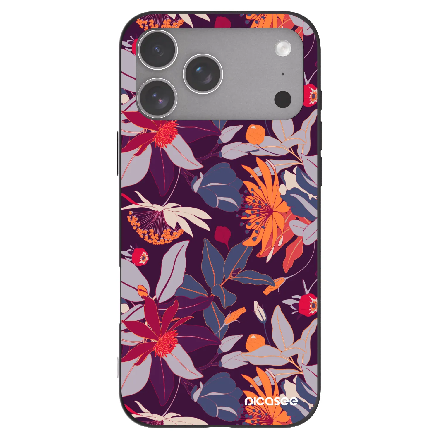Picasee silikonový černý obal pro Apple iPhone 18 Pro Max - Purple Leaf