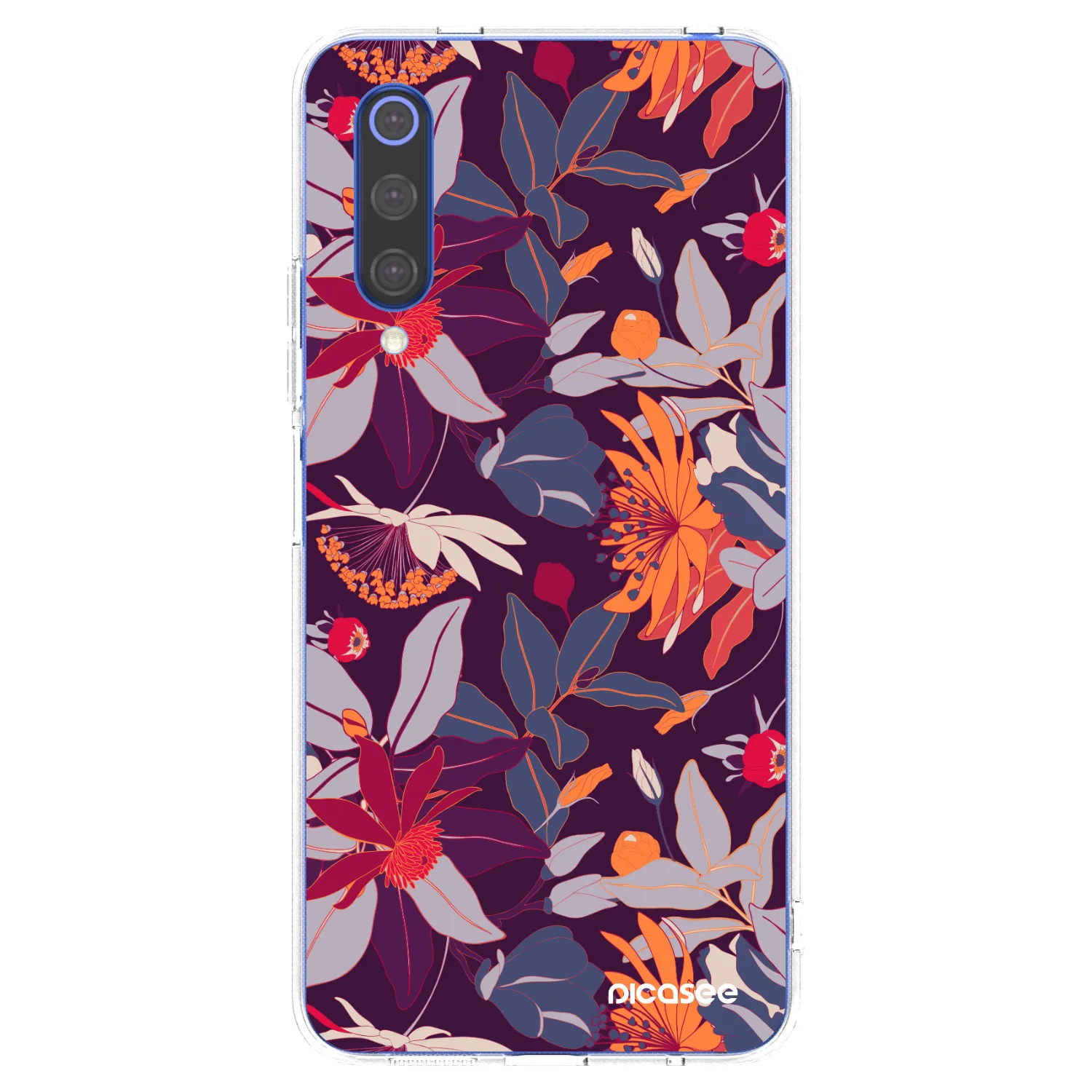 Picasee silikonový průhledný obal pro Xiaomi Mi 9 SE - Purple Leaf
