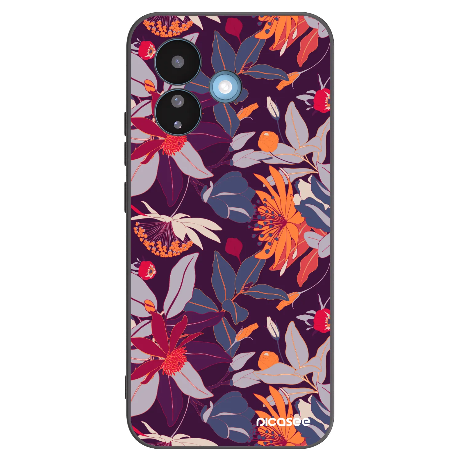 Picasee silikonový černý obal pro Xiaomi Redmi Note 17 Pro 5G - Purple Leaf