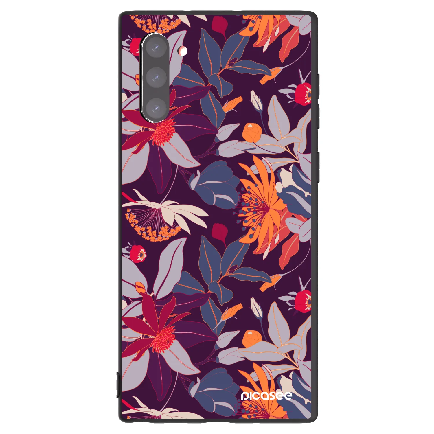 Picasee silikonový černý obal pro Samsung Galaxy Note 10 N970F - Purple Leaf