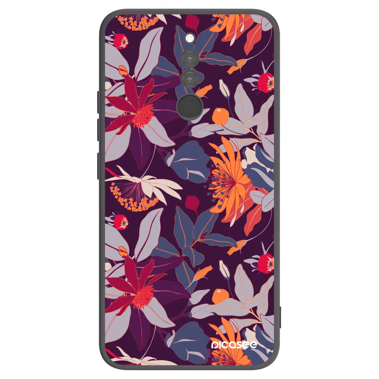 Picasee silikonový černý obal pro Xiaomi Redmi 8 - Purple Leaf