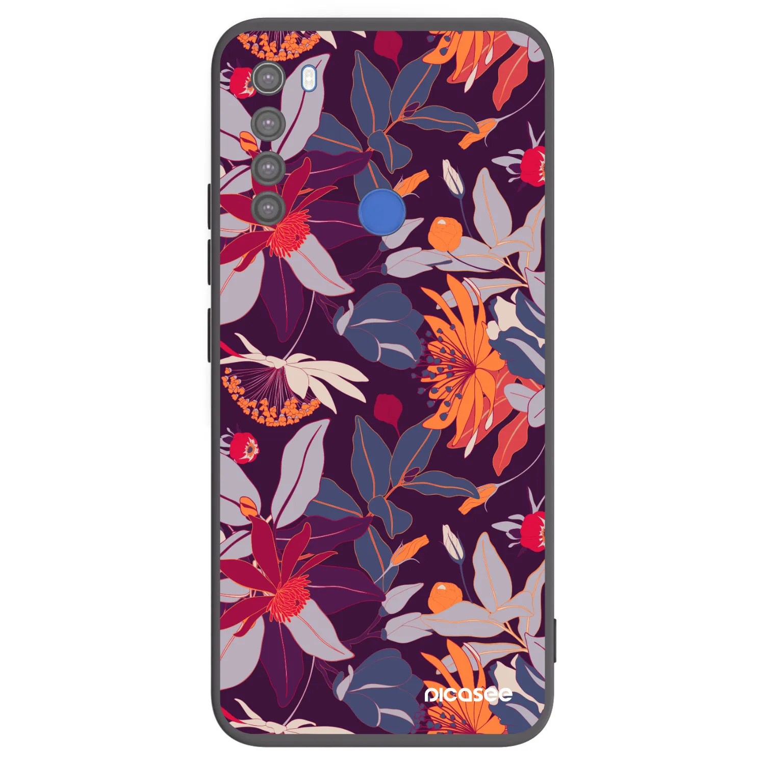 Picasee silikonový černý obal pro Xiaomi Redmi Note 8T - Purple Leaf