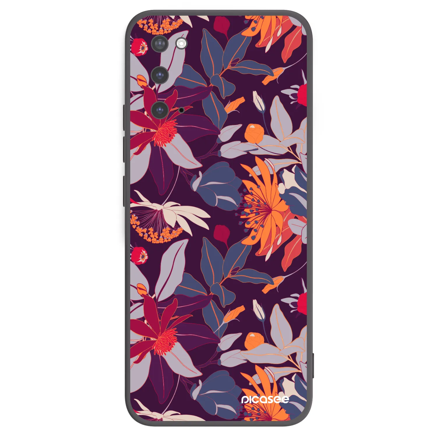 Picasee silikonový černý obal pro Samsung Galaxy S20 G980F - Purple Leaf