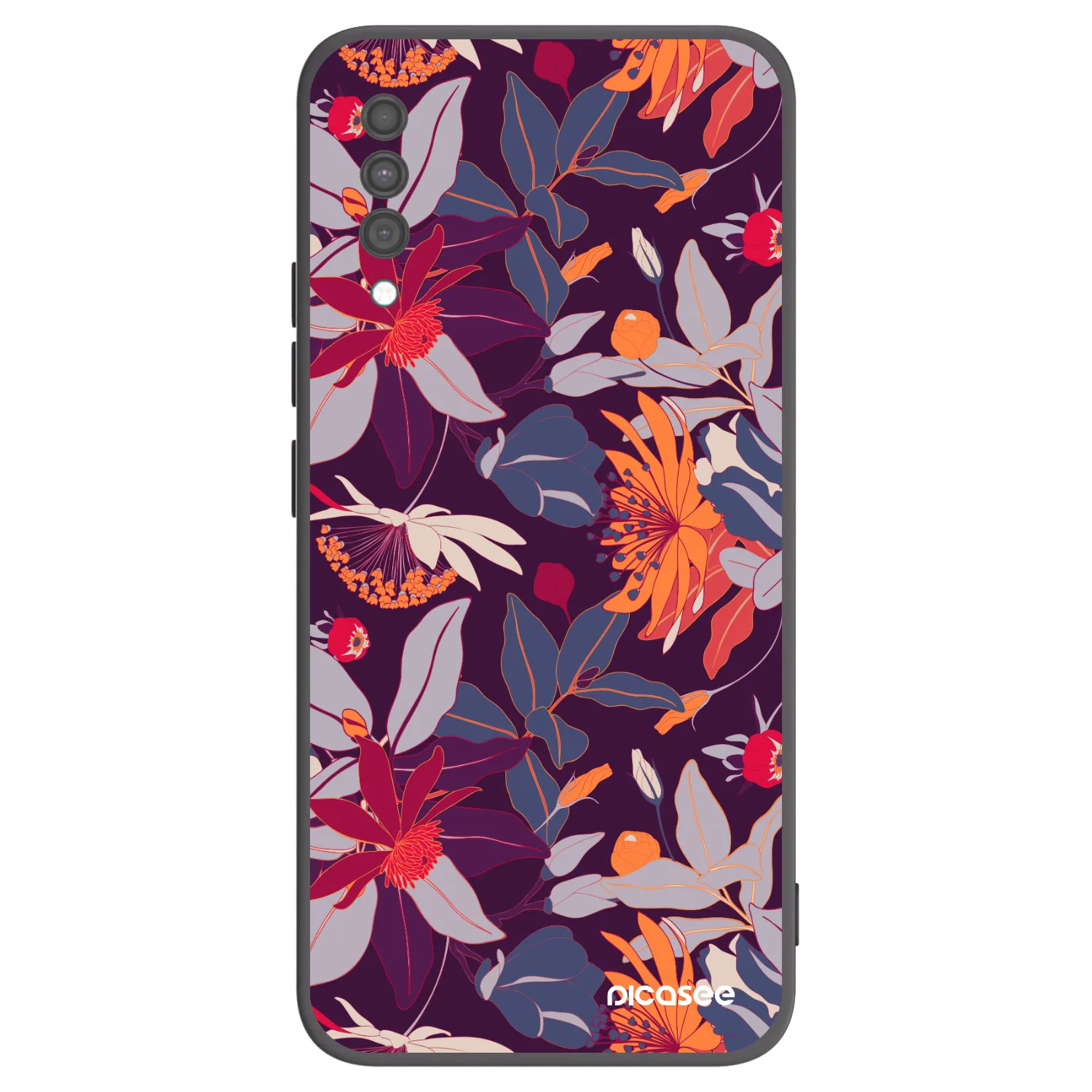 Picasee silikonový černý obal pro Samsung Galaxy A30s A307F - Purple Leaf